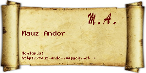 Mauz Andor névjegykártya